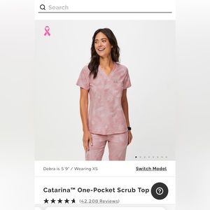 Figs Catarina Top Size Small Marbled Rose